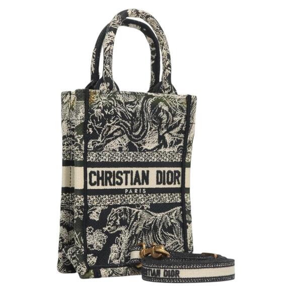 DIOR Mini Vertical Hand Bag Canvas Black - Picture 1 of 13